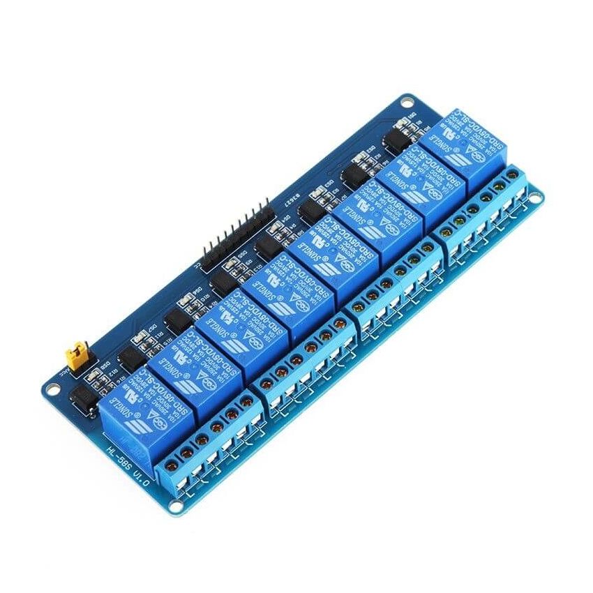Relay High/Low Trigger Module,8-Channel,12VDC