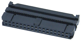 IDC Connector,2.54mm,F,34-Pin,Angled