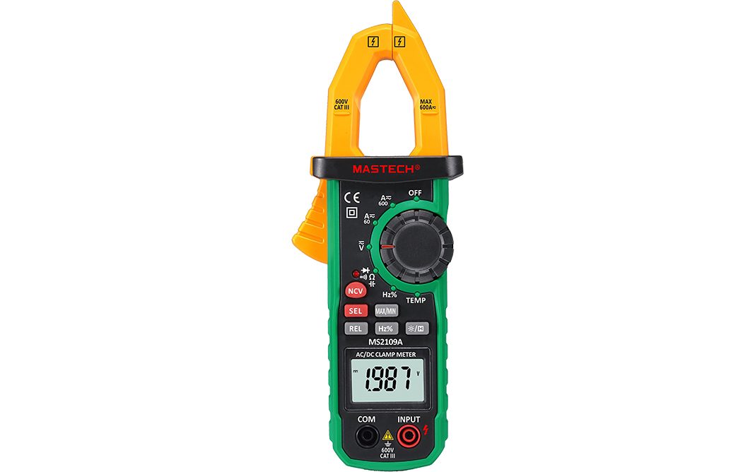 MS2109A, Digital AC/DC Clamp Meter – 600A AC/DC Current, 600V Voltage, True RMS Measurement