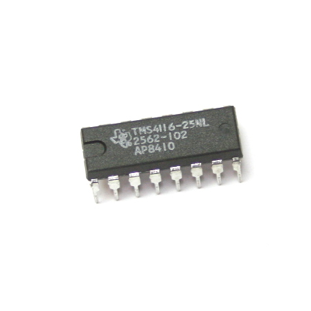 TMS4116-25NL, 16Kbit (16K x 1) NMOS Dynamic RAM, DIP-16