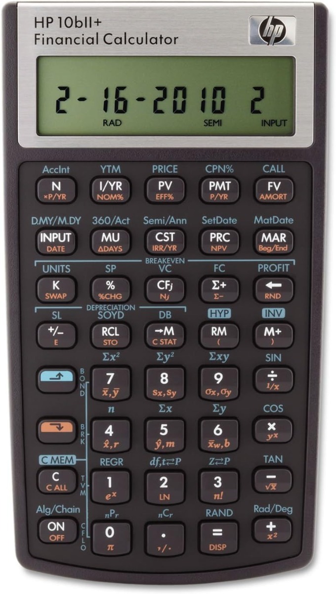HP 10bII Plus Financial Calculator Business Math Stats Algebra LCD Display