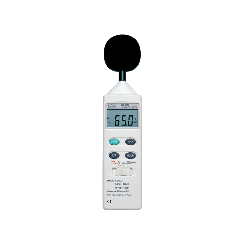 DT-8850, Sound Level Meter, 35–130 dB Range, A/C Weighting