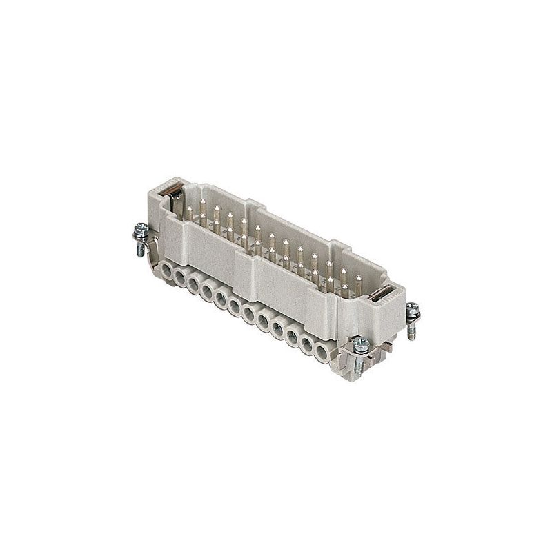 CNEM24T ,Male Insert – 24 Poles + PE, 16A, 500V, Screw Terminal