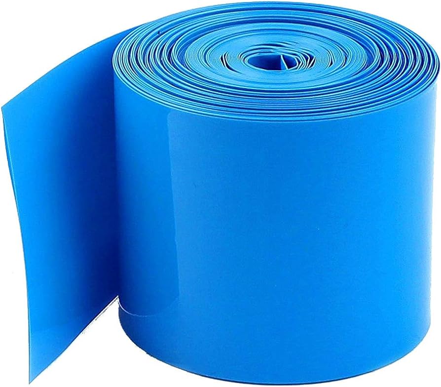 Blue PVC Heat Shrink Tubing - 120mm Width , Durable Insulation, Essential for Electrical Projects 