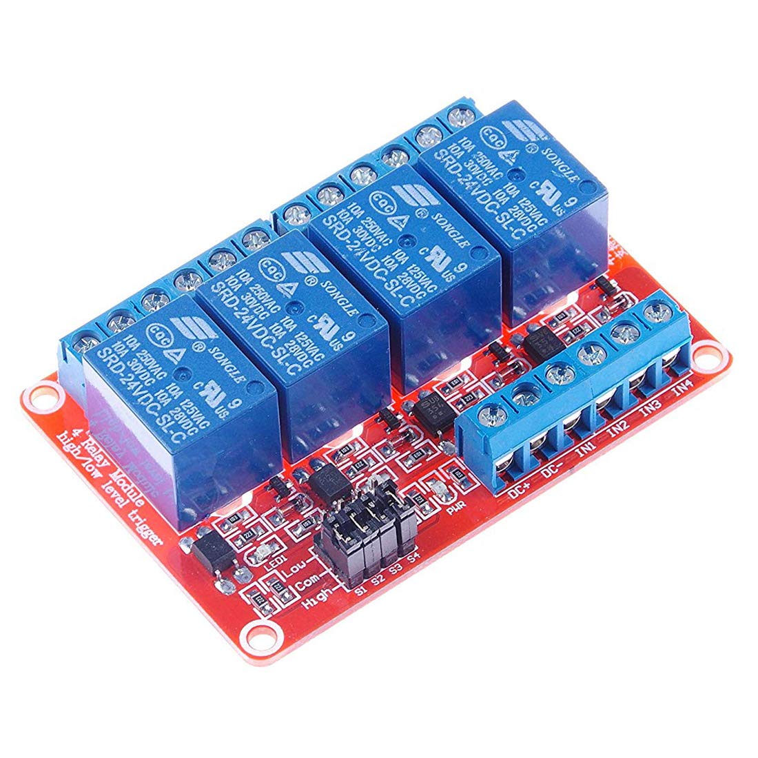 4 Channel Relay Module,24VDC,10A
