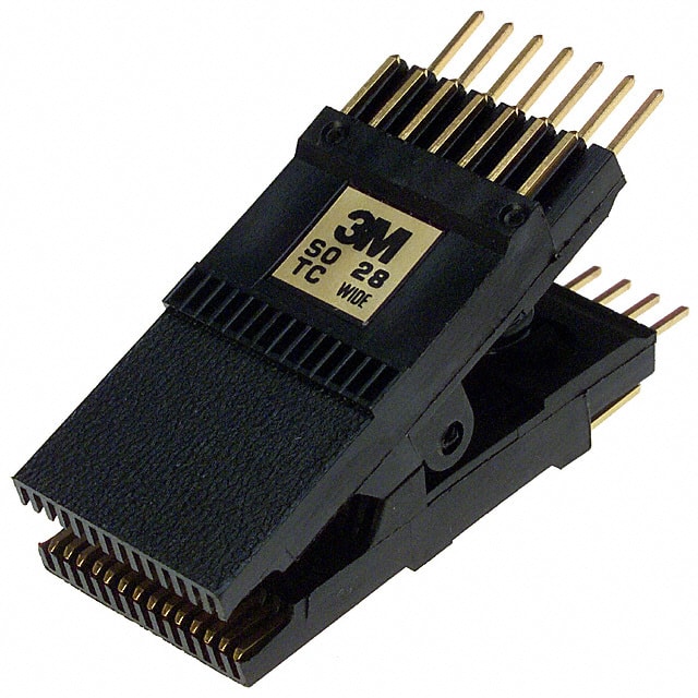 923665-28 ,SOIC/SOP Test Clip – 28-Pin Wide Body, Gold-Plated Contacts