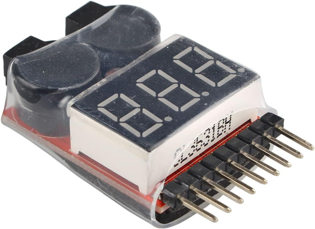 1-8S Lipo/Li-ion/Fe Battery Voltage Tester, 2-in-1 Low Voltage Buzzer Alarm