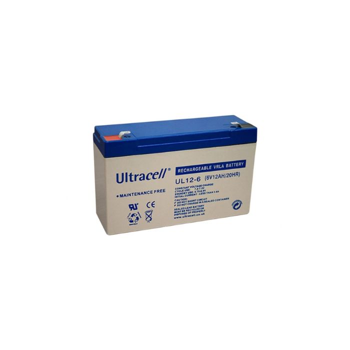 UL12-6 - Ultracell, Lead-Acid Rechargeable Battery, 6V, 12Ah