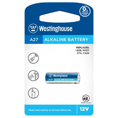 A27 12V Alkaline Battery, Single Blister Pack