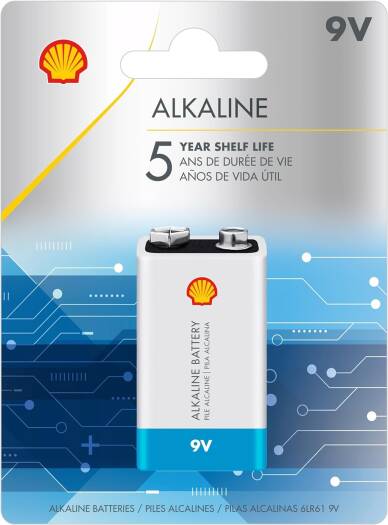 6LR61-BP1 9V Alkaline Battery, 550mAh Capacity, Single Blister Pack