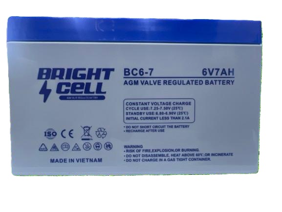 Bright Cell 6V 7Ah Sealed Lead‑Acid Battery – 6 Volt 7 Amp‑Hour SLA