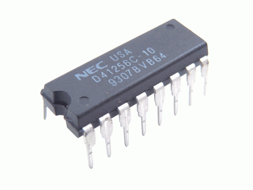 D41256C-10, 256K-bit (256K x 1) NMOS Dynamic RAM, DIP-16