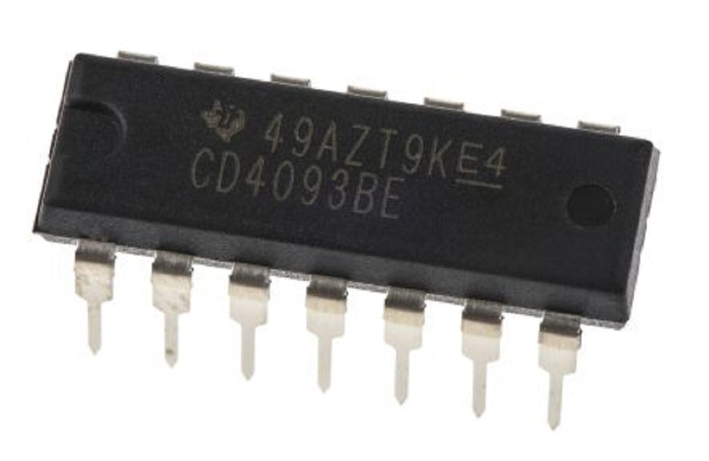 CD4093BE, Quad 2-Input NAND Schmitt Trigger - 14-Pin DIP