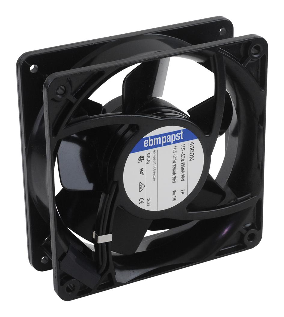 4600N EBMPapst Axial Fan 115V AC 119x119x38mm 105.9CFM Sleeve Bearing