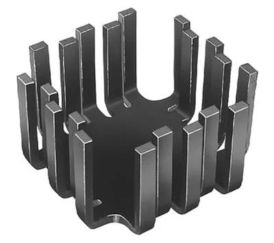 FK202SA-3 ,Finger-Shaped Heatsink – TO-3 Package, 12.7mm Diameter, 8.0 K/W, Black Anodized Aluminum