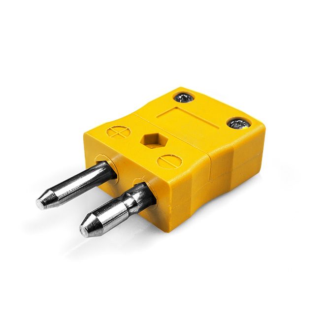 Thermocouple Connector Plug Type K Miniature IEC Yellow High Accuracy Contact Pins