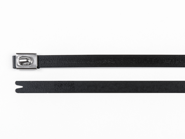 11191000 HellermannTyton Cable Tie Roller Ball 362mm Length 7.9mm Width Black Polyester Coated Stainless Steel