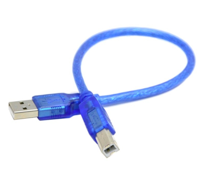 USB Cable for Arduino USB A to USB B 50cm High Speed Transparent Blue Cable 4STRNG