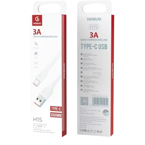 G82 Type C Data Cable HOGUO Fast Charging Support 3A Current Durable Nylon Braid