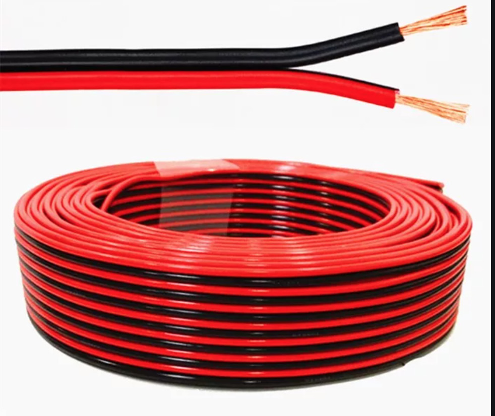 Red Black Cable, 1 Meter Length, 2 Core Flexible Wire