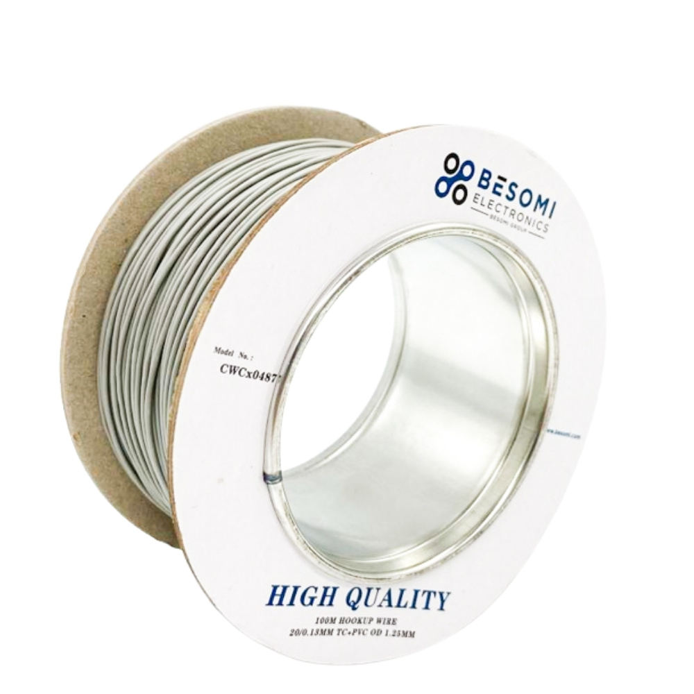 Hookup Wire,20/0.13mm,Grey,100M,PVC,20AWG