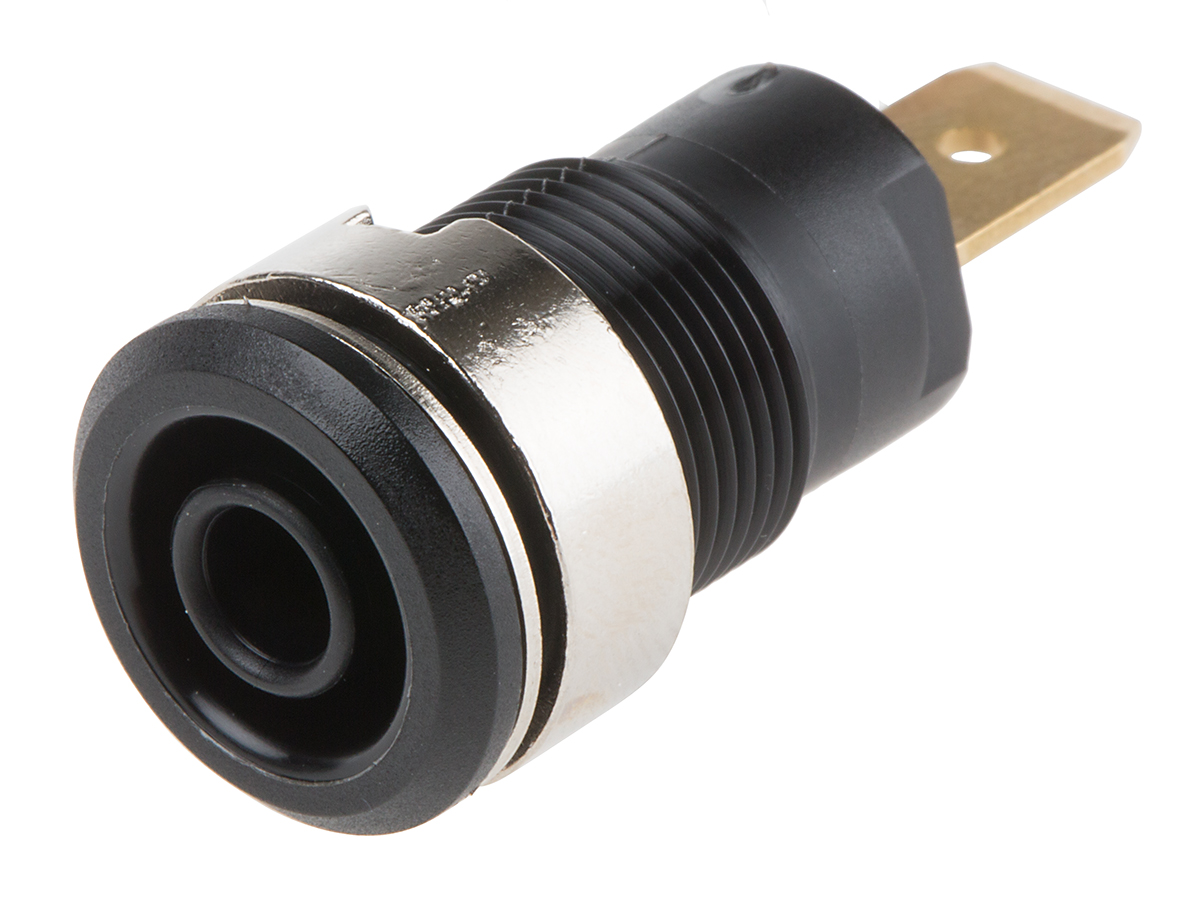 Banana Socket Black Female Panel Mount 4mm Connector 30V 15A