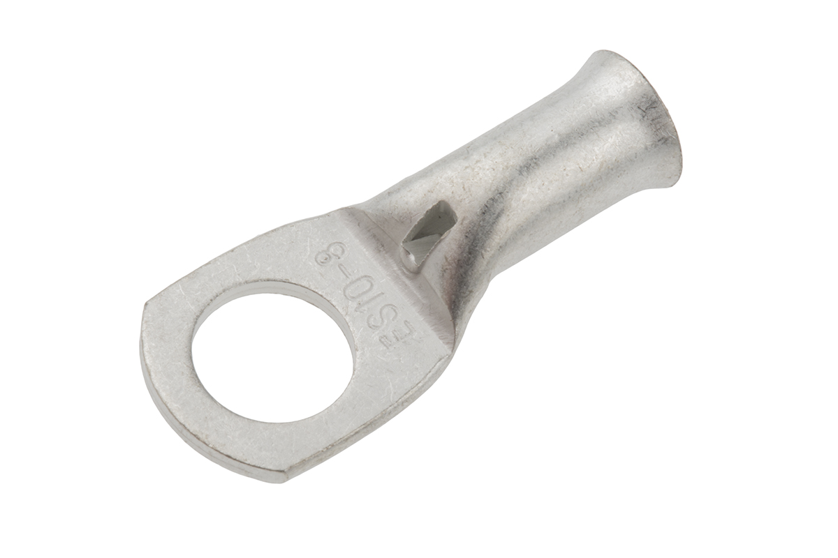 NDC10/8 Ring Terminal Connector Uninsulated Crimp 10mm² Conductor 8mm Stud Hole