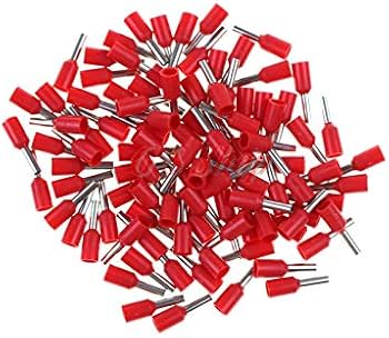 E0506 Ferrule Terminal Red 0.5mm2 Wire Gauge 5mm Pin Length Insulated Crimp Connector