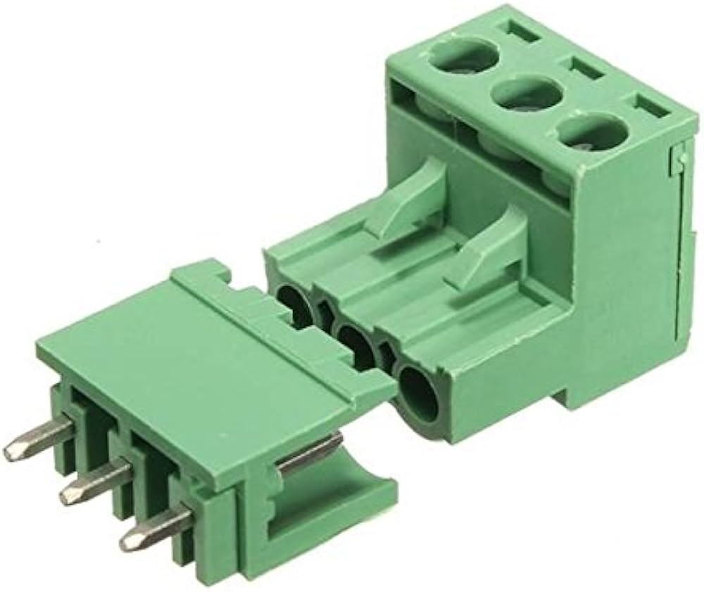 2EDG 5.08mm Terminal Block Connector Male Female, 3 Pin, Right Angle Pluggable Type
