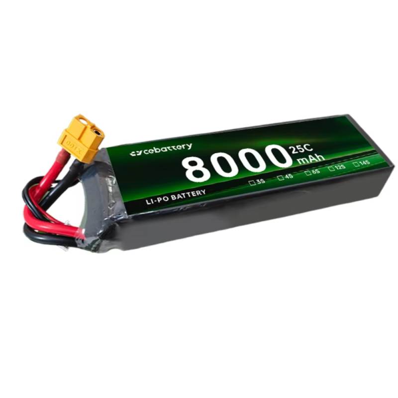 8000mAh 6S 22.2V Li-Po Battery 100C High-Discharge Pack for FPV Drone Racing, RC Aircraft & UAV