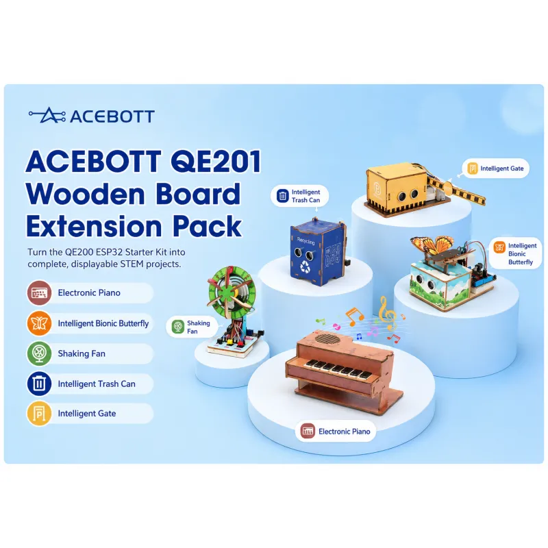 ACEBOTT QE201 Wooden Board Extension Pack for QE200 ESP32 Basic Starter Kit