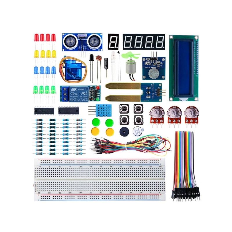 Elecrow Starter Kit for Arduino – 33 Modules, 5 Sensors, LCD Display, 24 Courses & 4 Project Examples