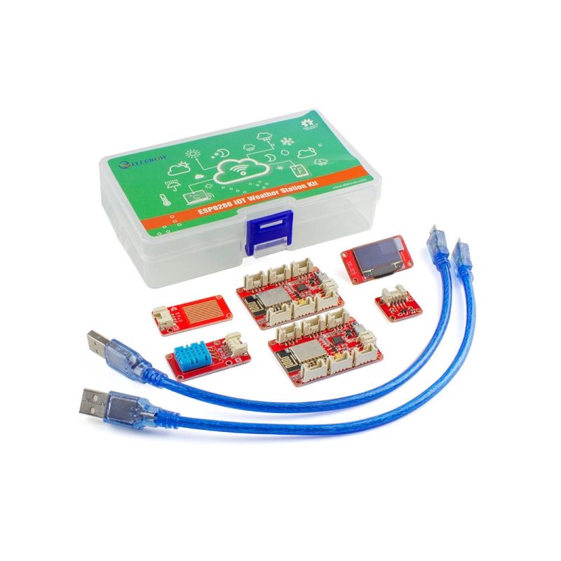 ESP8266 IoT Weather Station Kit – WiFi-Enabled Environmental Monitoring with Sensors & Cloud Data Logging