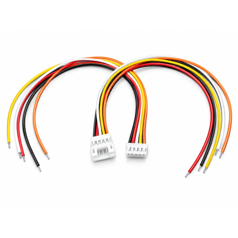 JST 2.0mm 5 Pin Male and Female Wire Connector Pair with Pre-Attached Cables