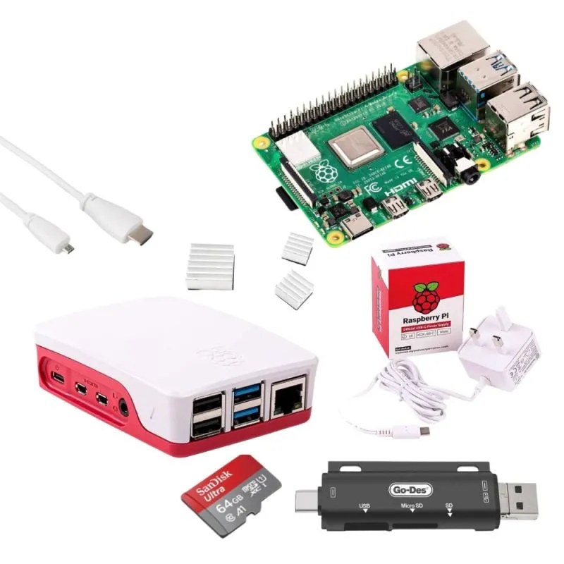 Raspberry Pi 4 Model B Starter Kit – 4GB RAM, 64GB microSD Edition