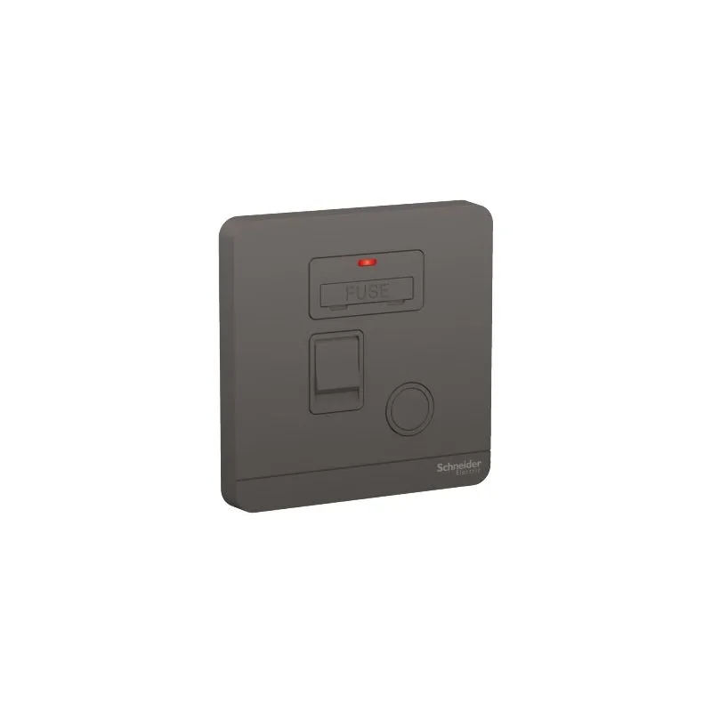 Schneider Electric AvatarOn 13A 250V 1-Gang Fused Connection Unit with Double-Pole Switch & Neon – Dark Grey