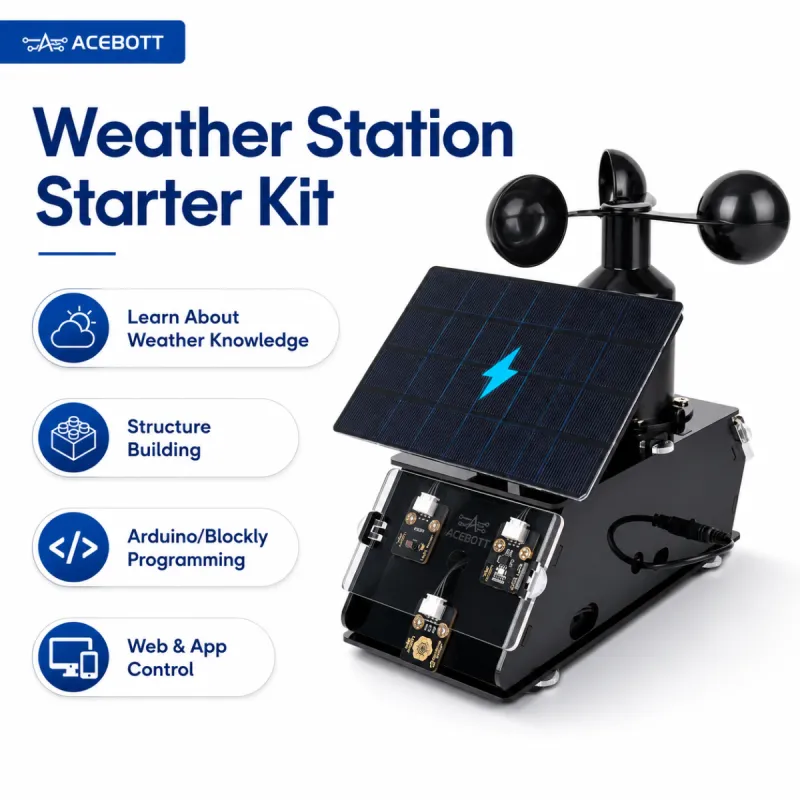ACEBOTT QE011 IoT Weather Station Starter Kit for ESP32 – IPX2 Waterproof