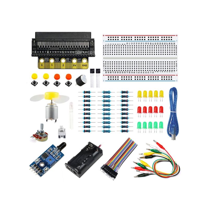 Elecrow Basic Kit for BBC Micro:bit V2 – 16 Components, 10 Lessons, Hands-On STEM Learning Kit