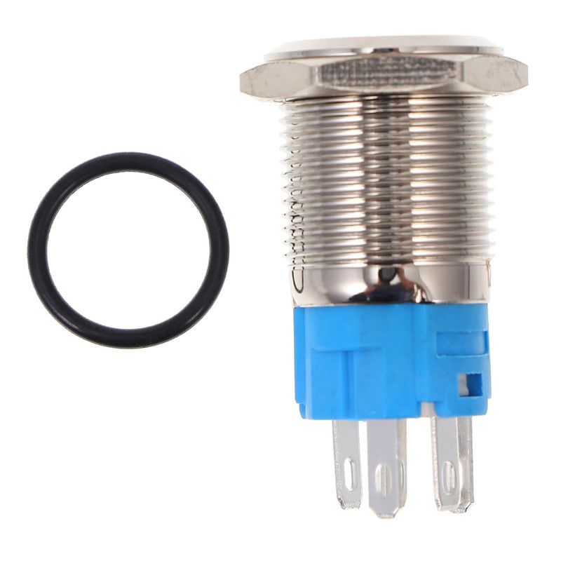 16mm Blue Push Button Switch - 24V, Momentary Reset Function, Ideal for Industrial Control Panels and DIY Projects