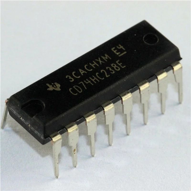 CD74HC238E, 3-to-8 Line Decoder with Active-High Outputs, DIP-16