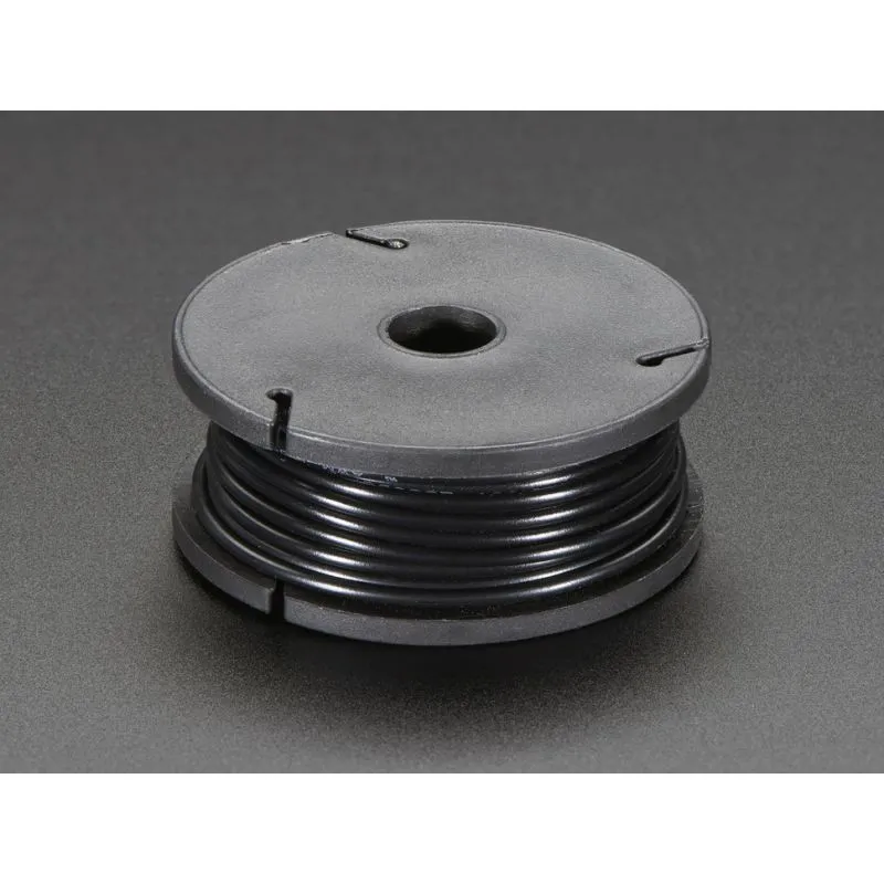 Solid-Core Wire Spool - 25ft - 22AWG - Black