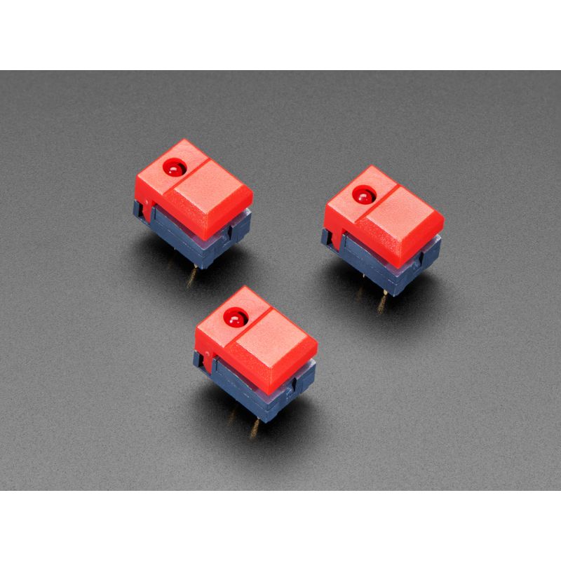 LED Push Button Switch, 8-Pin, Momentary, 12V DC, Illuminated Red Actuator