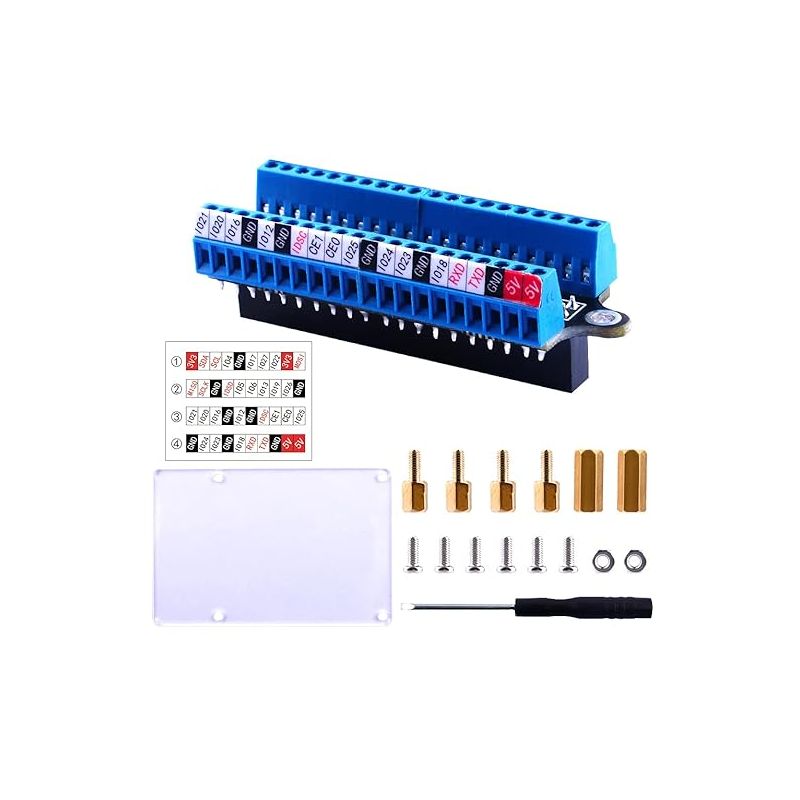 "GeeekPi Raspberry Pi Micro GPIO Terminal Block Breakout Board Module,Raspberry Pi GPIO Expansion Board Micro Connector for Raspberry Pi 4B/3B+/3B/2B (10-15 WORKING DAYS subject to availability)