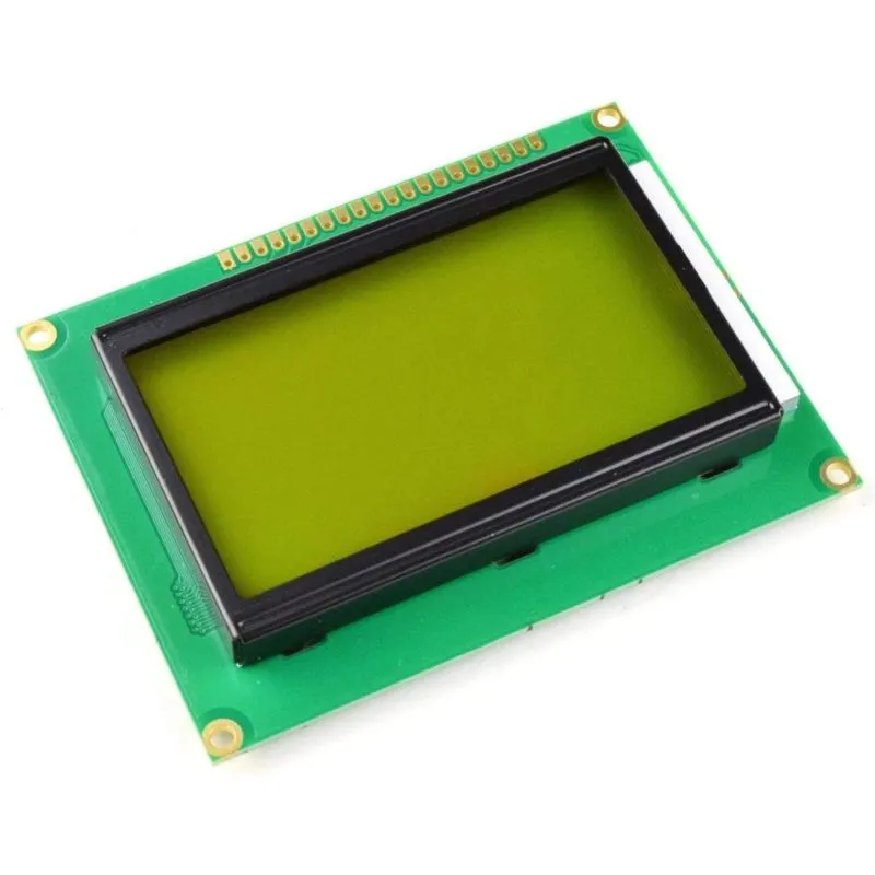 128x64 Green LCD Display Module, 5V, High-Resolution Graphic Interface