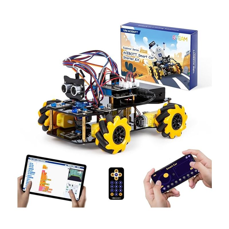 ACEBOTT STEM Robot Car Starter Kit Mecanum Wheel Camera with ESP32 Controller Board