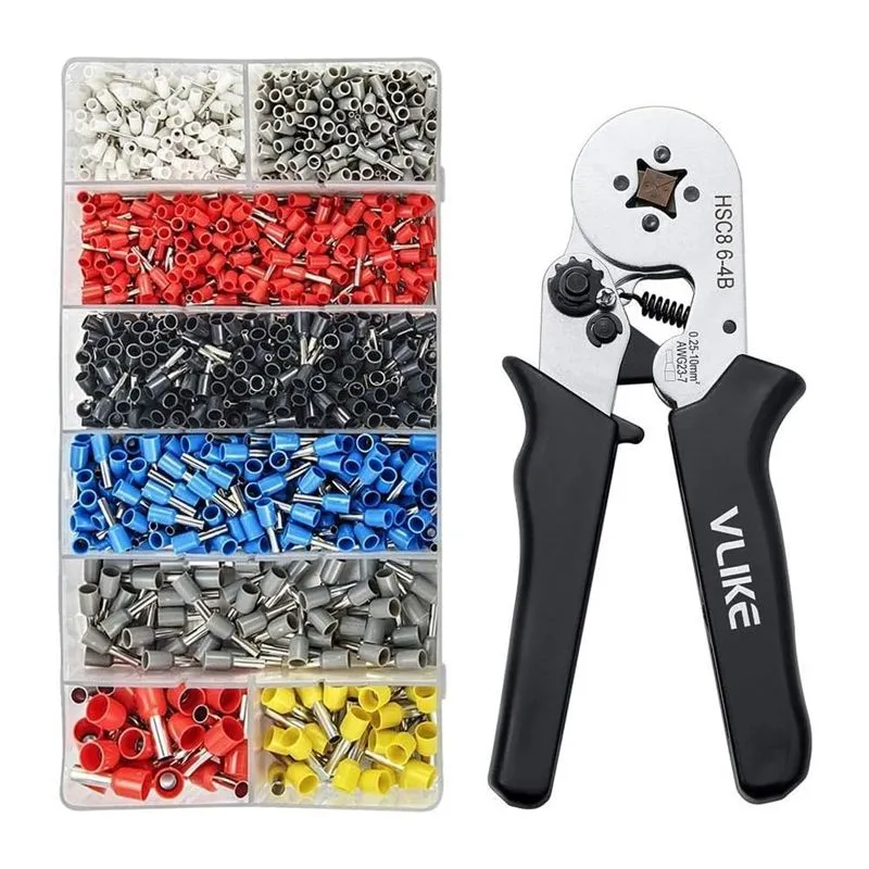 Ferrule Crimping Tool Kit,ID4,4 x OD6,3x20L,1200 Ferrules