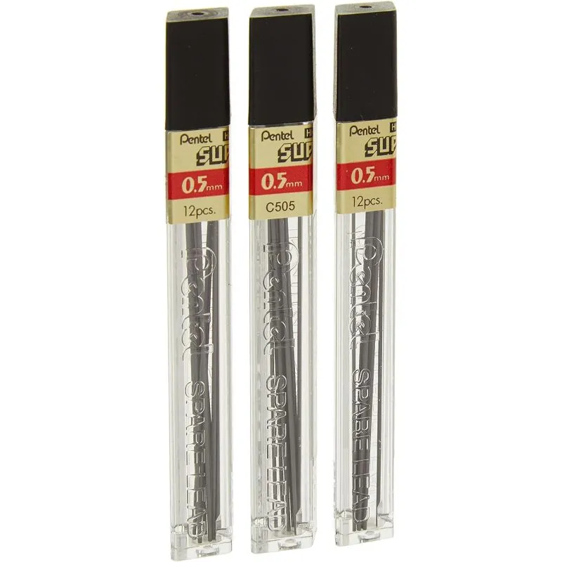 Pentel Super Hi-Polymer Lead Refill, 0.5mm, Fine, 4B, (C505-4B)