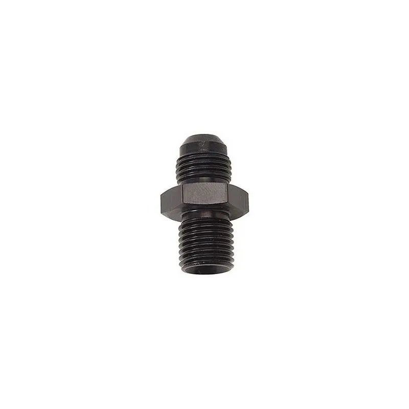 670523 Russell Performance -6 AN Flare to 14mm x 1.5 Metric Thread Adapter Black