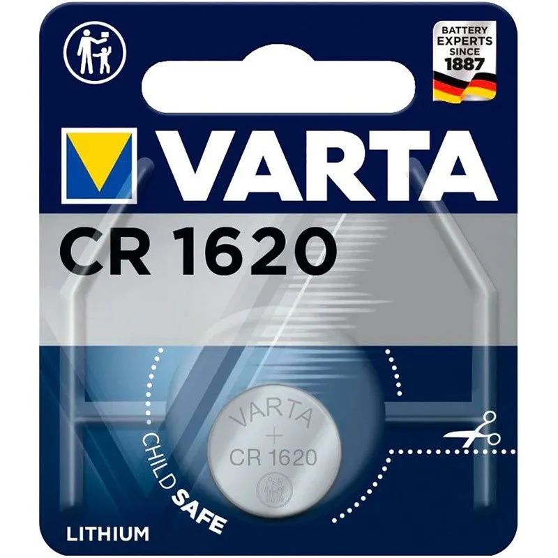 VARTA CR1620 Lithium Coin Cell Battery – 3 V, 75 mAh, Button Cell for Watches, Remotes & Electronics