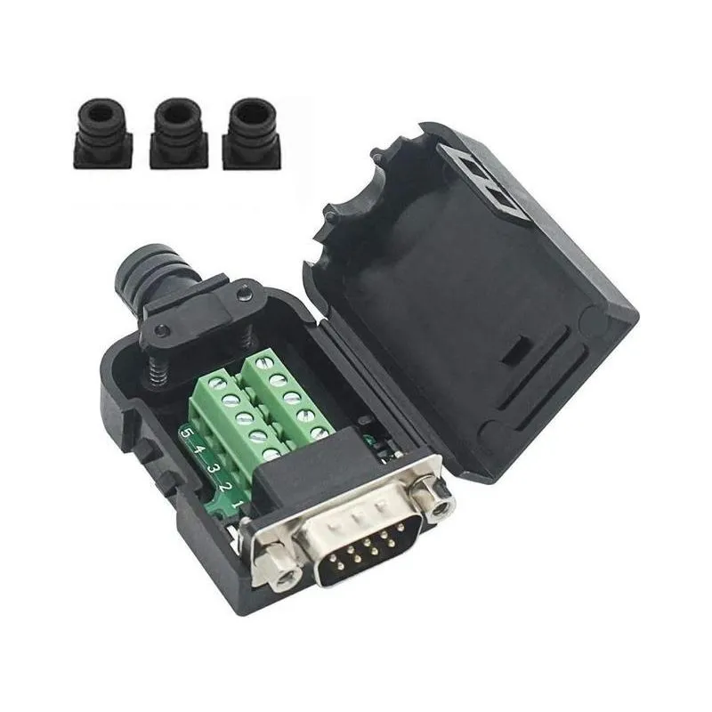 DB9 RS232 D-Sub Male Connector, Terminal Block, Breakout Board, 9-Pin